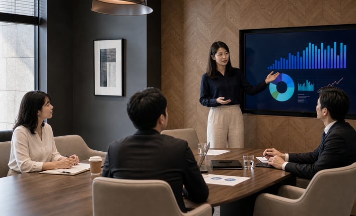 Japanese Meeting Scene in a Different Setting